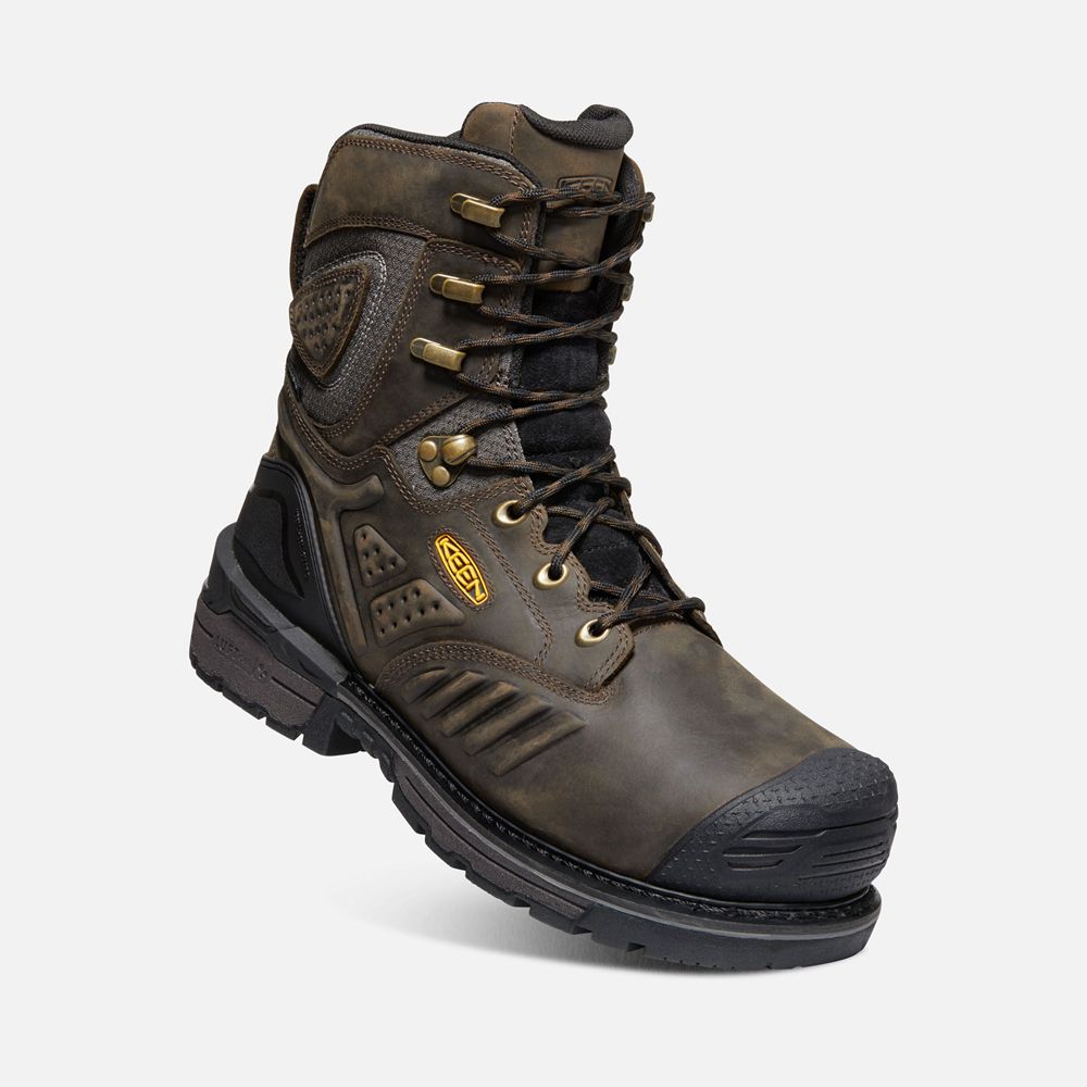 Keen Trekking Bot Erkek Siyah Kahverengi - Philadelphia 8\" Waterproof (Carbon-Fiber Toe) - Türkiye O